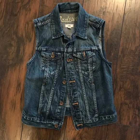 Madewell Denim Vest - Blue Sleeveless Jean Jacket - Picture 1 of 4